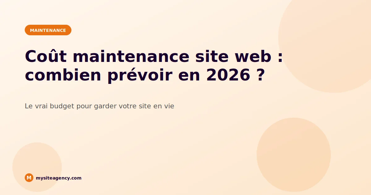 Cout maintenance site web