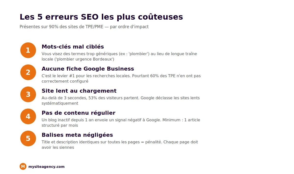 Top 5 des erreurs SEO les plus coûteuses